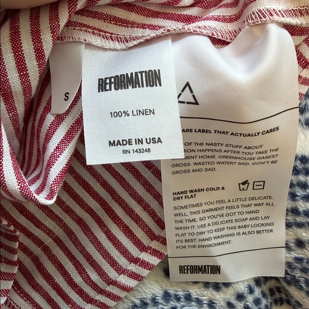 NWOT Reformation Linen Wrap Top Small - Picture 6 of 6